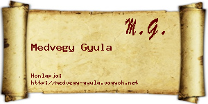 Medvegy Gyula névjegykártya